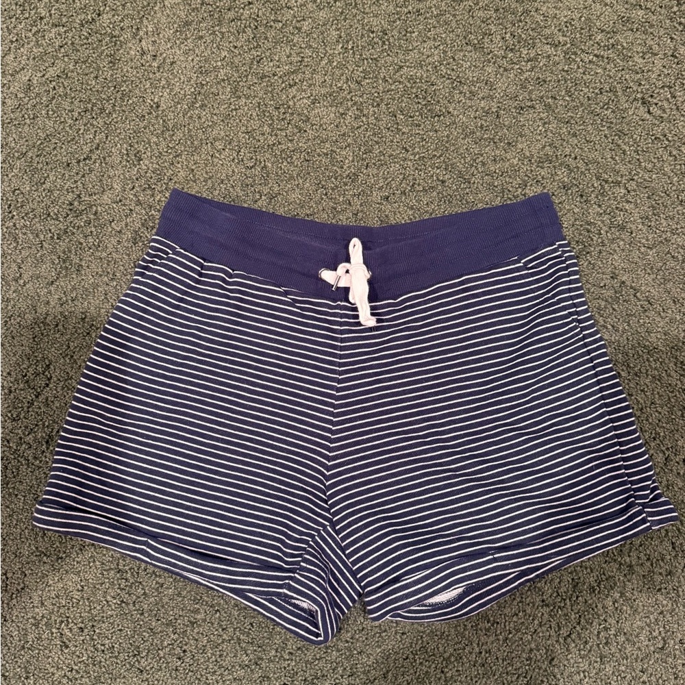 dip Navy and White Striped Athletic Shorts
